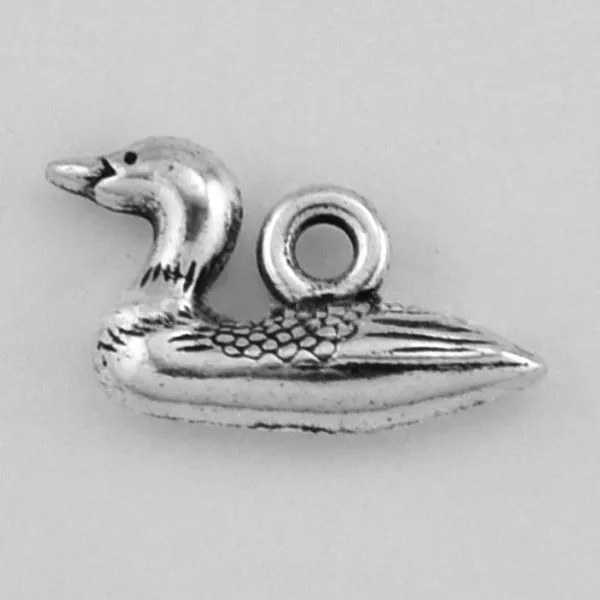Fascini del pendente animale della lega dell'anatra sveglia di colore argento antico 3D 50 pz / lotto Trasporto di goccia AAC777
