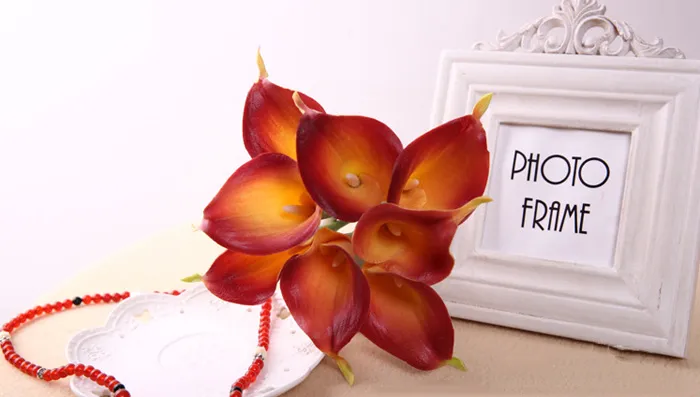 Wholesale Real Touch Decorative Artificial Flowers Calla lily Bouquets Artificial Wedding Bouquet Party Supplies 