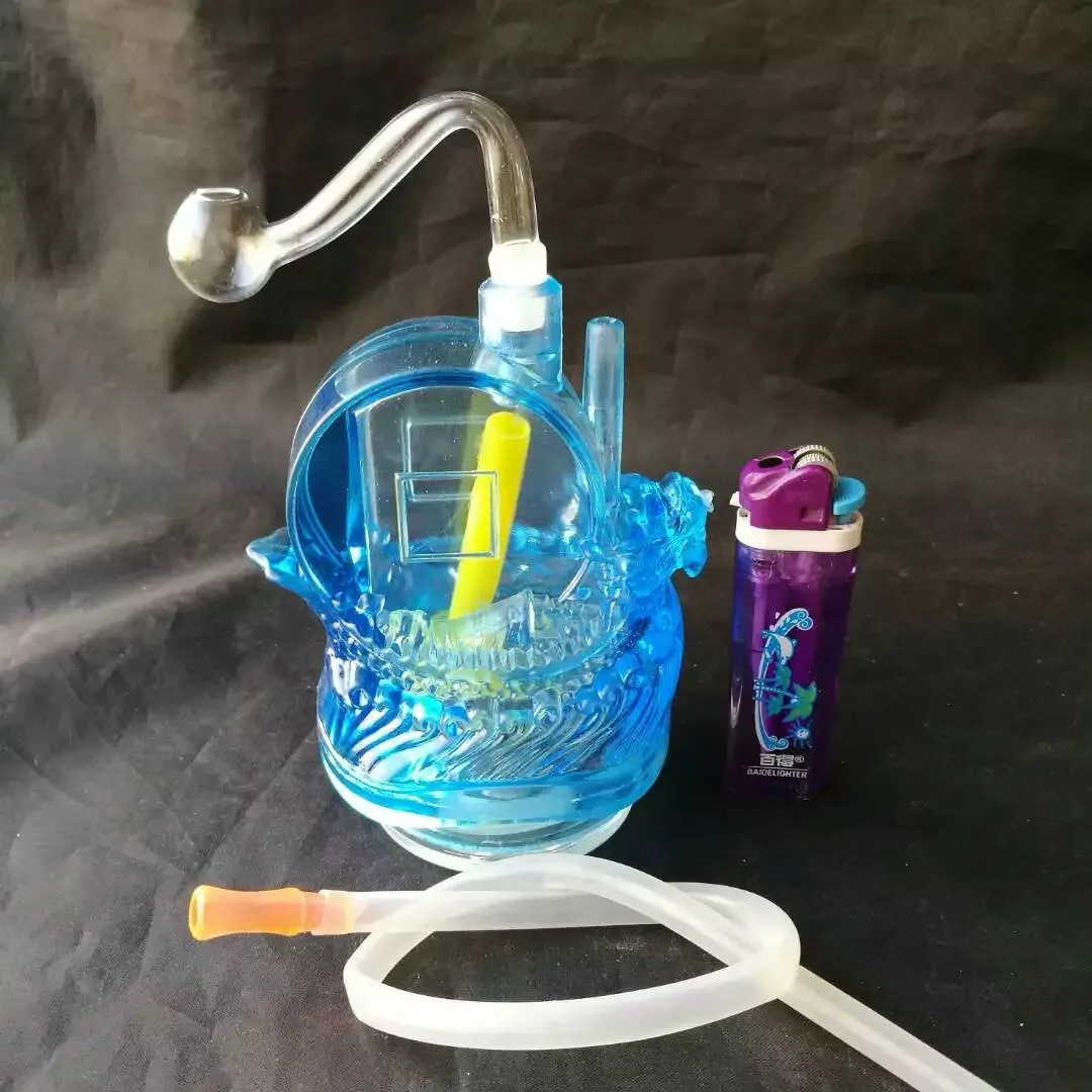 Narguilé de dessin animé, bongs en verre en gros, conduites d'eau en verre de brûleur à mazout, accessoires de tuyau de fumée
