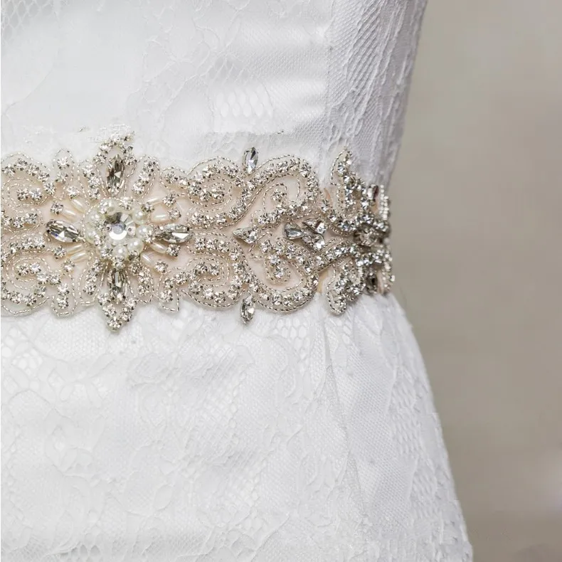 Sbalorditivo! Cinturini da sposa perline abbaglianti da sposa con elastico in raso di cristallo per gli accessori da sposa