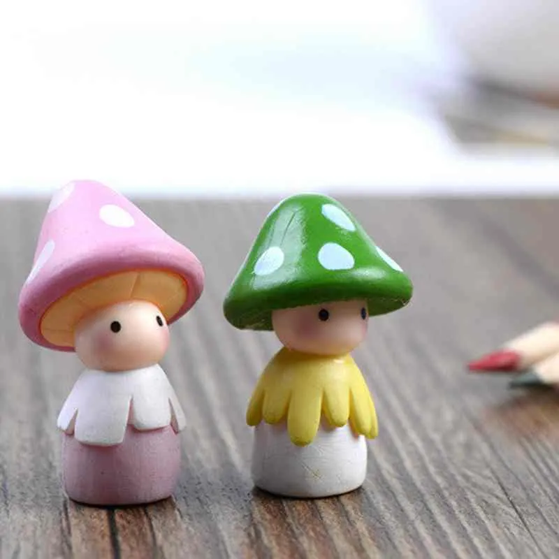 Mushroom -beeldje Cactus Ornament Diy Materiaal Moss Terrarium Decor Micro Landschap Accessoires Miniatuur Fairy Garden Diy Zakka 47583500