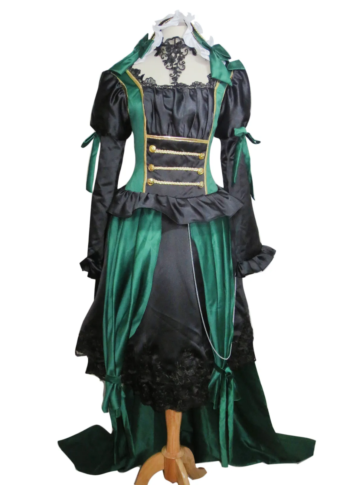 slim fit dress slacks Green Renaissance Dress Witch Wench Gown costume – Cosplayrr main image 0