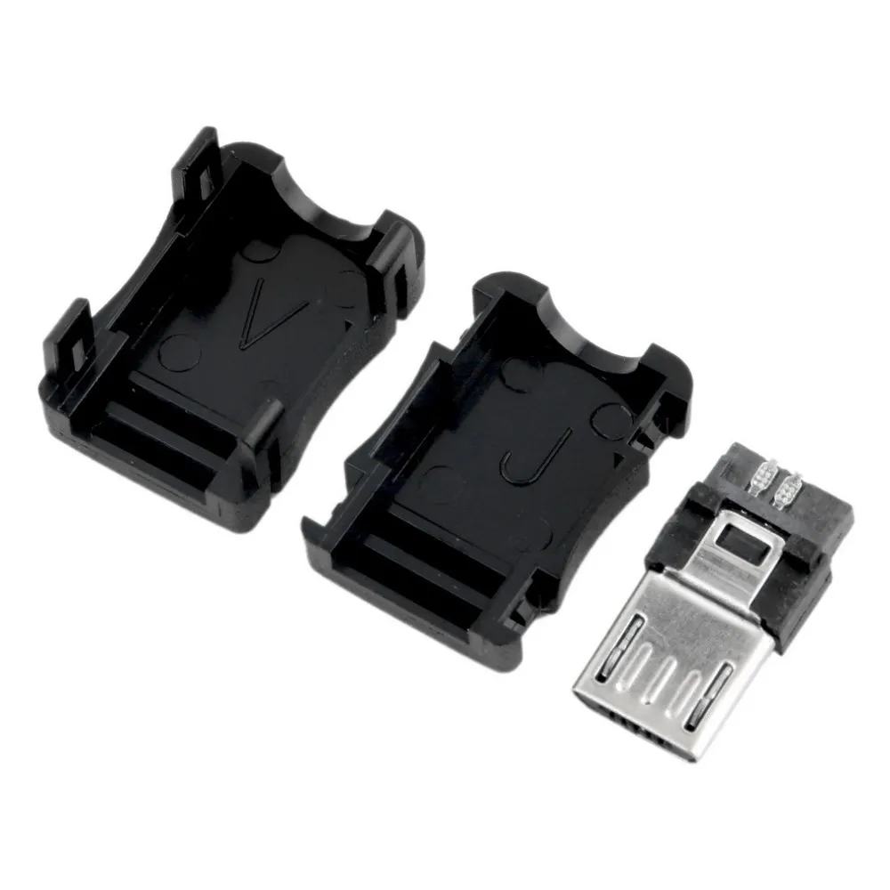 3 IN 1 MK5P Micro USB 5 Pin 5P T-poort Male Plug Socket ConnectorPlastic Cover Case voor DIY Soldeer