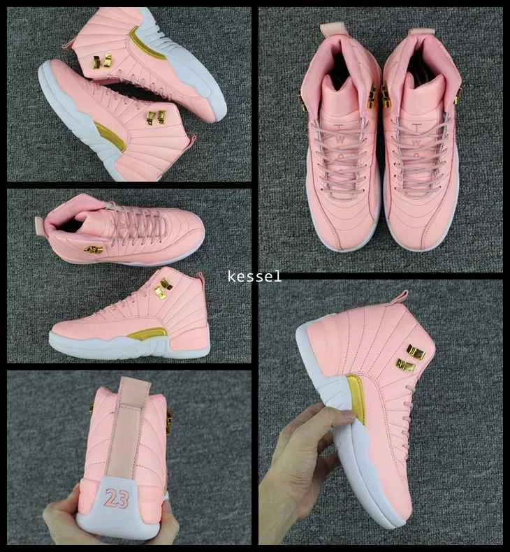 2017 New 12 GS Dynamic Pink Women Basketball Shoes Vivid Pink 12s Sports Sneakers Trainers High