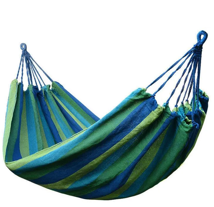 Podróże Camping Hammock Camping Sleeping Bed Travel Outdoor Huśtawka Ogród Kryty Sleep Rainbow Color Canvas Hammocks około 190 cm * 80 cm