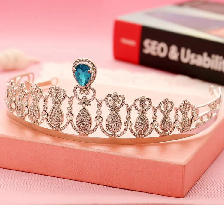 New Cheapest Crowns Tiara Hair Band Rhinestone Jewels Pretty Crown
