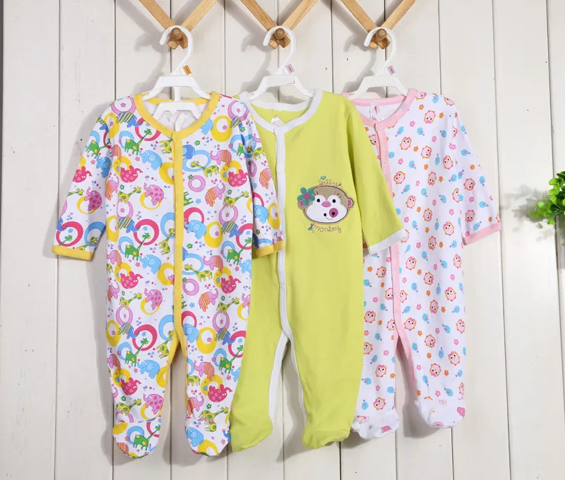 A002 Abaodo Yeni Varış 3piye Paket Sleepsuit Bebek Ruspers 100 Pamuklu Bebekler Bodysuit Uzun Kollu Çocuk Giyim Giyim Giyim Damlası Shipp9631266