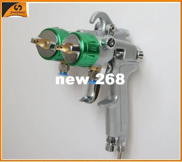 Double head nano spray gun chrome painting hot on sales double nozzle spray gun