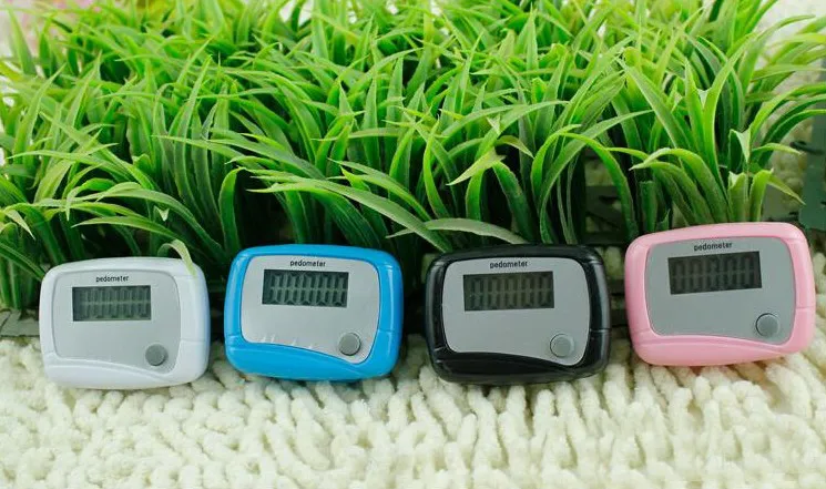 Ventes chaudes Compteurs Mini LCD Podomètre Délicat Calorie Calcul de la Distance de Marche Compteur Numérique pour la santé 4 Couleurs Support Logo Personnalisé
