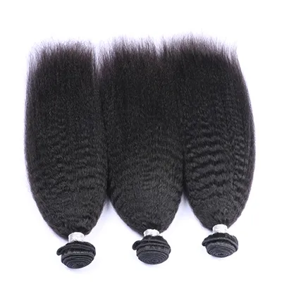 Brésilien Péruvien Indien Vierge Cheveux Crépus Droit 3Bundles 100 Extensions de Cheveux Humains Malaisie Mongol Cambodgien Yaki Straig8911758
