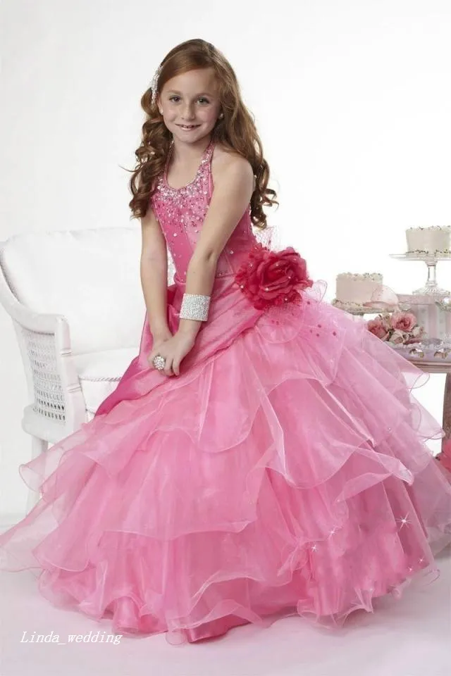 Dernière mode mignon beauté fille Pageant robe princesse Organza fête Cupcake fleur fille jolie robe pour petit enfant