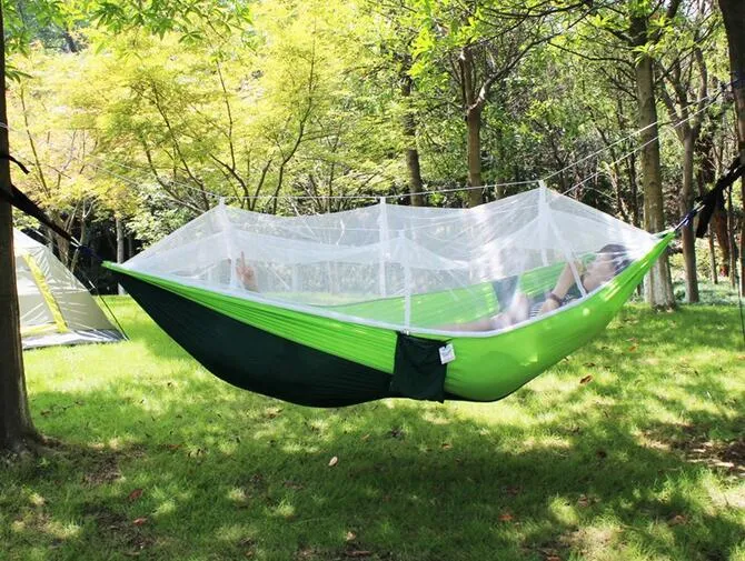 High quality Portable Hammocks 260x140cm Canvas Outdoor Hammocks Camp Bed Convenient Cot Garden Furniture Swing chair 