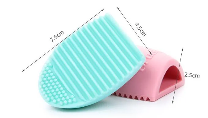 Tout nouveau maquillage cosmétique brosse à œufs nettoyant gant de nettoyage dissolvant en silicone planche à laver épurateur d'oeufs 8 couleurs cadeau 9262465