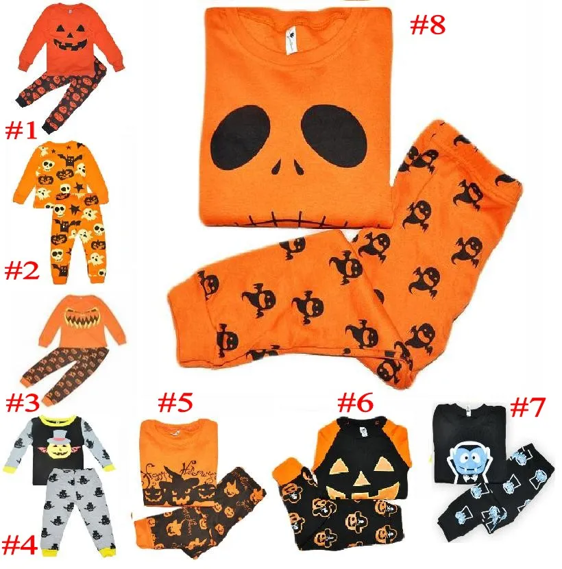 Pijama da criança Cosplay Terno Do Bebê Meninas Meninos Halloween Pumpkin Costume Crianças Sleepwear Conjuntos de Mobiliário conjuntos de roupas