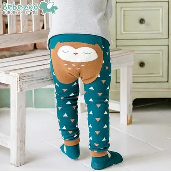 Marke Kleidung Cartoon Streifen Baby Leggings Elastische Baumwolle Weiche Mädchen PP Hosen Fuchs Pinguin Lion Kinder Strumpfhosen 6931