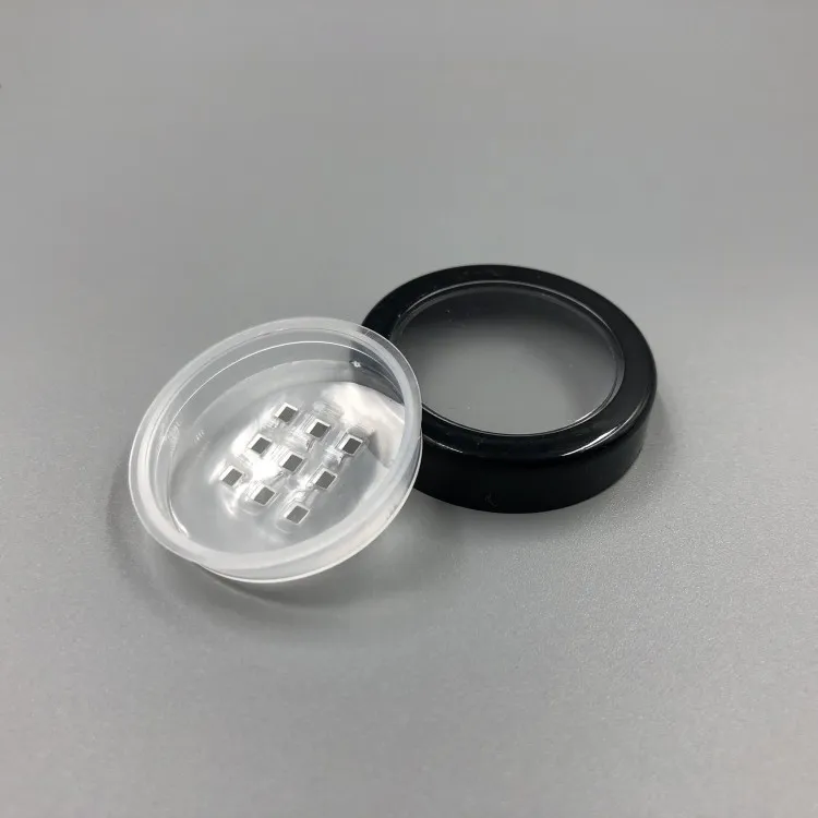 Contenedor de polvo de maquillaje transparente vacío portátil de 5ML 5G con tamiz y tapa de tornillo negro 10G caja de caja de bote de polvo suelto