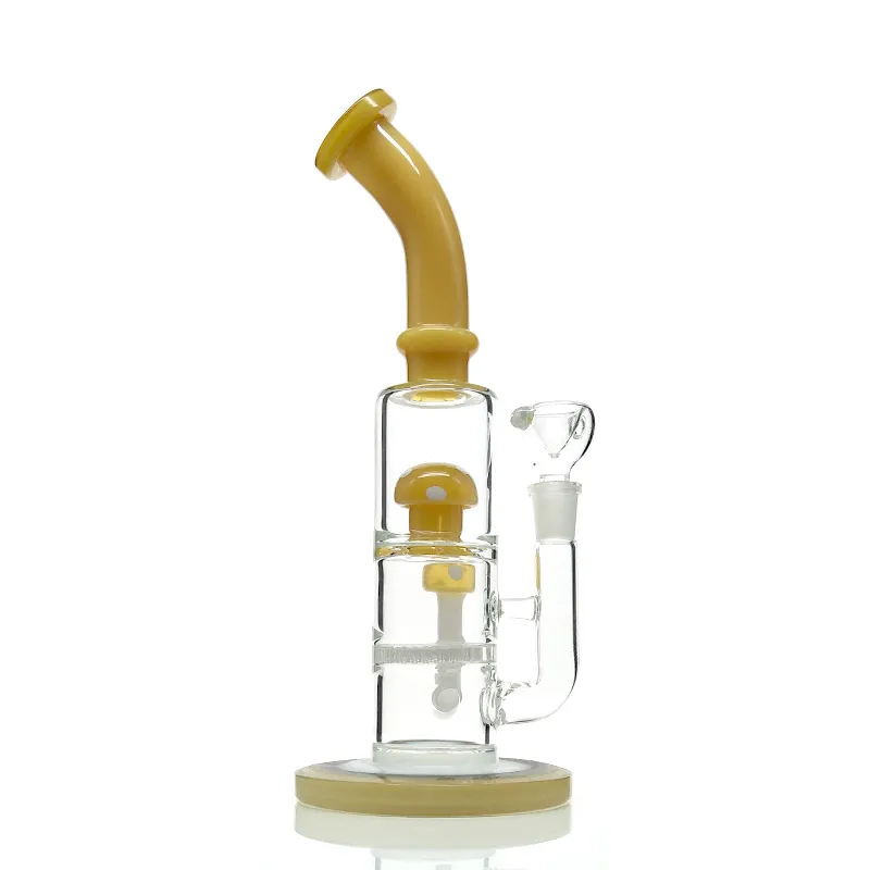 New arrival honeycomb glass bong bent type glass water pipes with 14mm female joint 