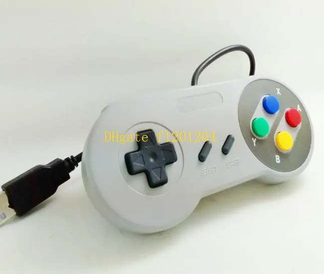 200 sztuk / partia Classic USB Controller Sterowniki PC Gamepad Joypad Joystick Wymiana dla Super Nintendo SF dla SNES NES Tablet PC Windows