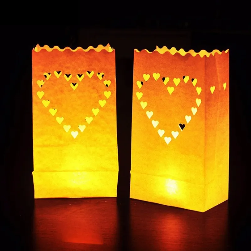 Feuerfeste Papierkerze-Taschen des Feuer-für Hochzeit / Geburtstag / Partei / Weihnachten / Valentinstag, Leuchtkerzenbeutel