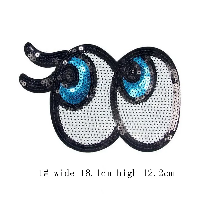 Iron On Patches DIY Embroidered Patch sticker For Clothing clothes Fabric Badges Sewing shiny glittery blue white eye etc2308
