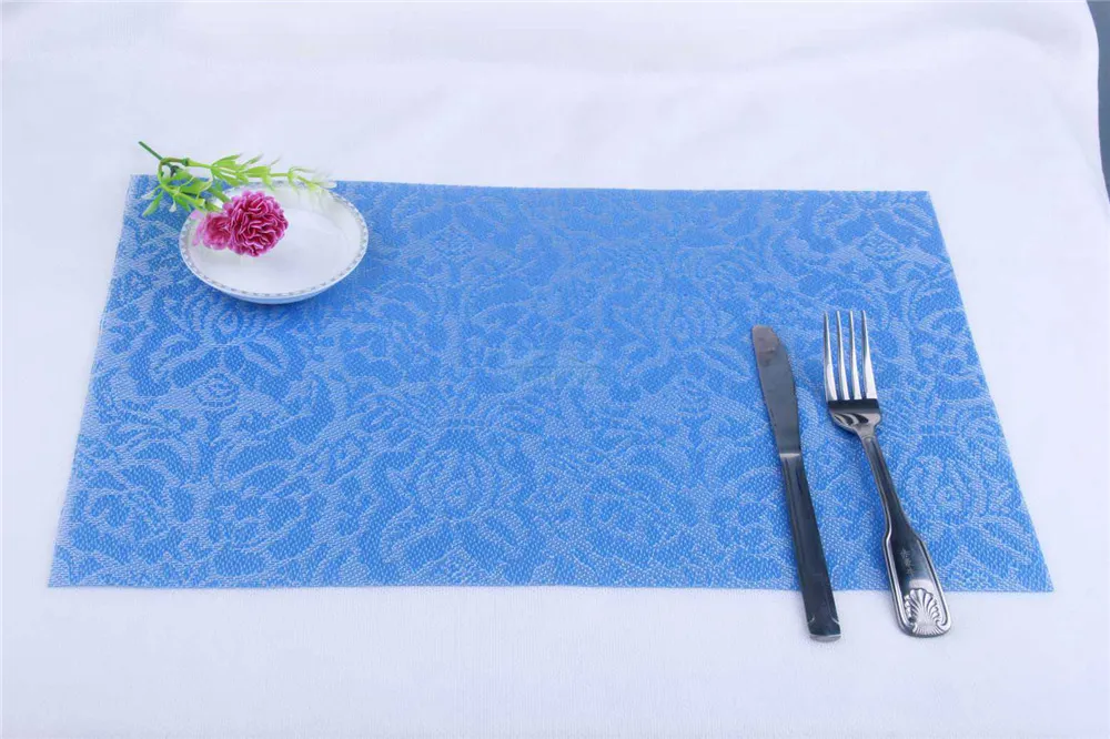 Jankng 4 stks / partij Heat-Geïsoleerde Tafel Mat Classic Flower Design PVC Pad Placemat Restaurant Keuken Dinning Dish Pad Table Mat Free Shippin