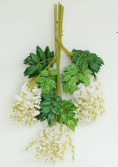 인공 등나무 꽃 덩굴 110cm /70cm 실크 wisterias Flower Rattans Bean Flower Xmas Party Home Decoratove Vine