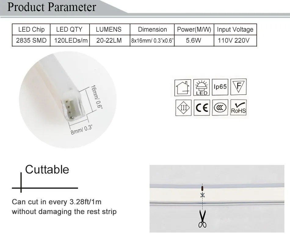 Nouveau LED bande flexible 220 V néon lampe RGB couleur changeante blanc chaud blanc froid rouge bleu vert bandes bande ruban extérieur Wat1752810