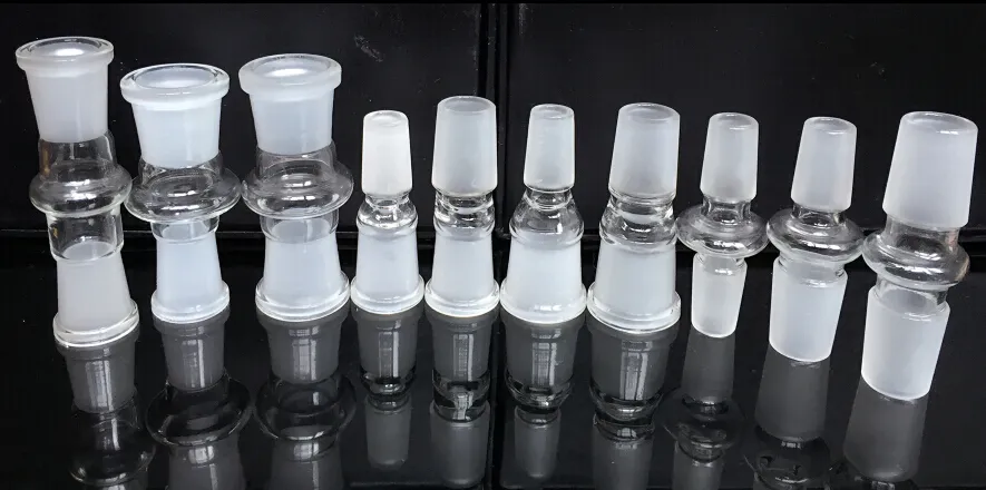 Adaptateur de bang en verre le plus chaud 14 mm 18 mm droit mâle femelle adaptateur de dôme en verre convertisseur de verre joint mâle 14,5 mm 18,8 mm narguilé en verre