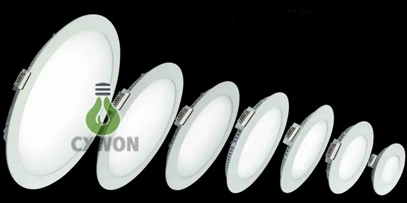 LED Yuvarlak İnce Panel Downlight 6 W / 9 W / 12 W / 15 W / 18 W 24 W Gömme Banyo Ultra İnce Panel Ampul Yatak Odası Armatür