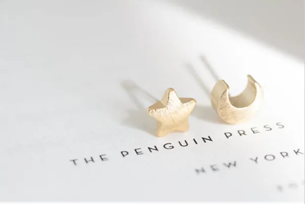stars stud earrings the moon compound new fashion women's lovely stud earring wholesale