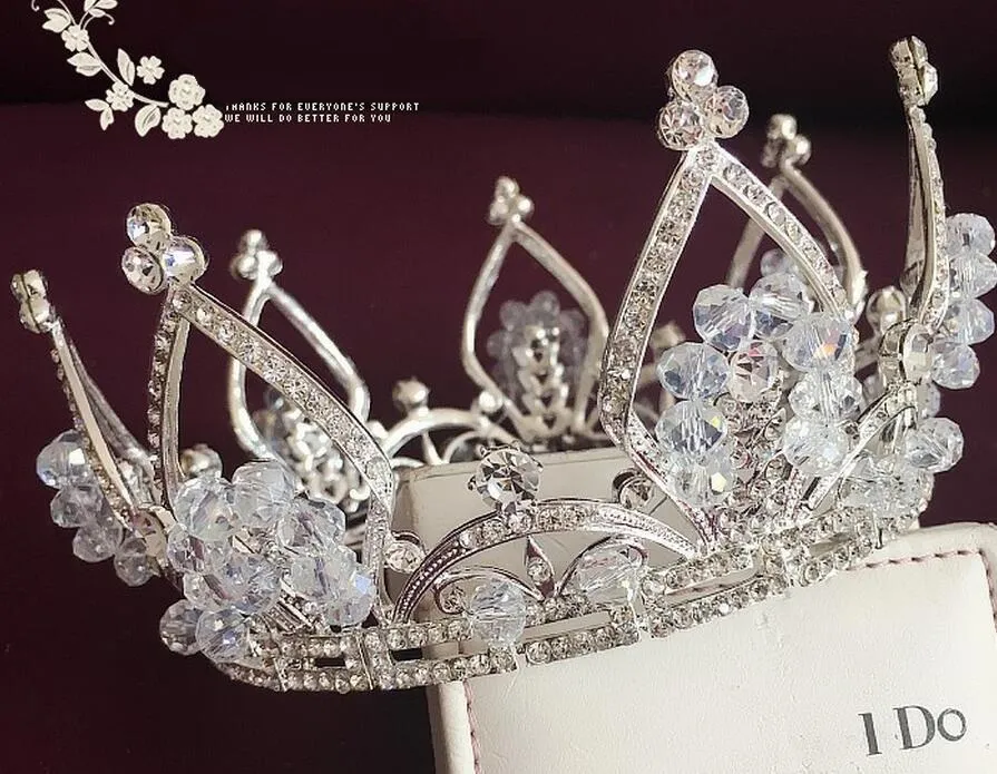 Vintage zilveren bruiloft tiara bruids haar kroon hoofdband accessoires vrouwen sieraden haarband hoofddeksel