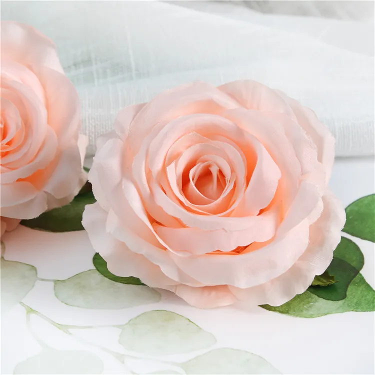 9cm artificiels rose fleur tête de la soie décorative fleur de fête décoration mur de mariage fleur bouquet blanc roses artificielles bouquet