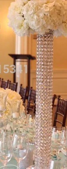 Partihandel Crystal Beaded Candle Holder Tall Bröllop Candelabra Centerpiece för bröllop och festdekoration med