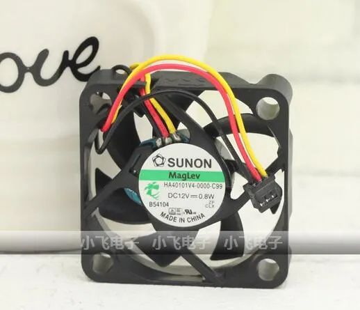 Original Sunon Ha40101v4-0000-C99 12V 0.8W 4010 40 * 40 * 10mm 3 Wire Silent Cooling Fan