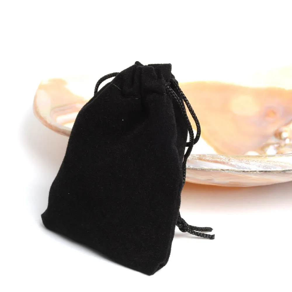 7x9cm Portable Black Velvet Gift Pouch Small Jewelry Bag jewelry Packaging Pouch