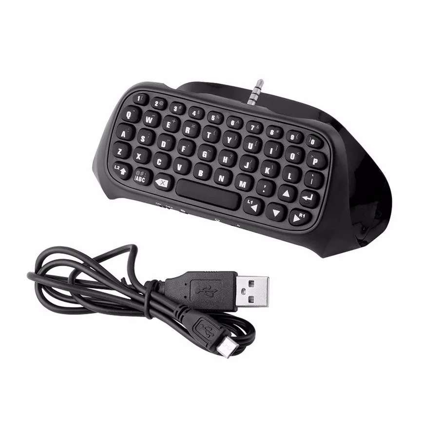 DOBE 3.5mm Bluetooth Mini Chatpad Message Clavier QWERTY Clé Complète pour PS4 PS 4 P4 PlayStation Controller