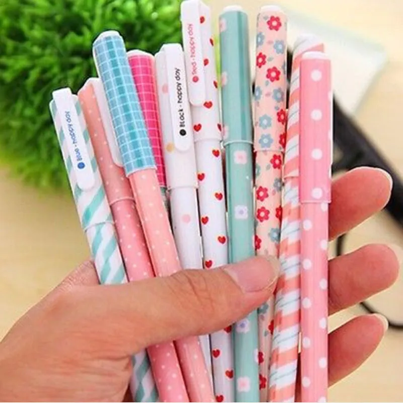 20 Pcs/lot Color Gel Pen Kawaii Stationery Korean Flower Canetas Escolar Papelaria Gift Office Material School Supplies