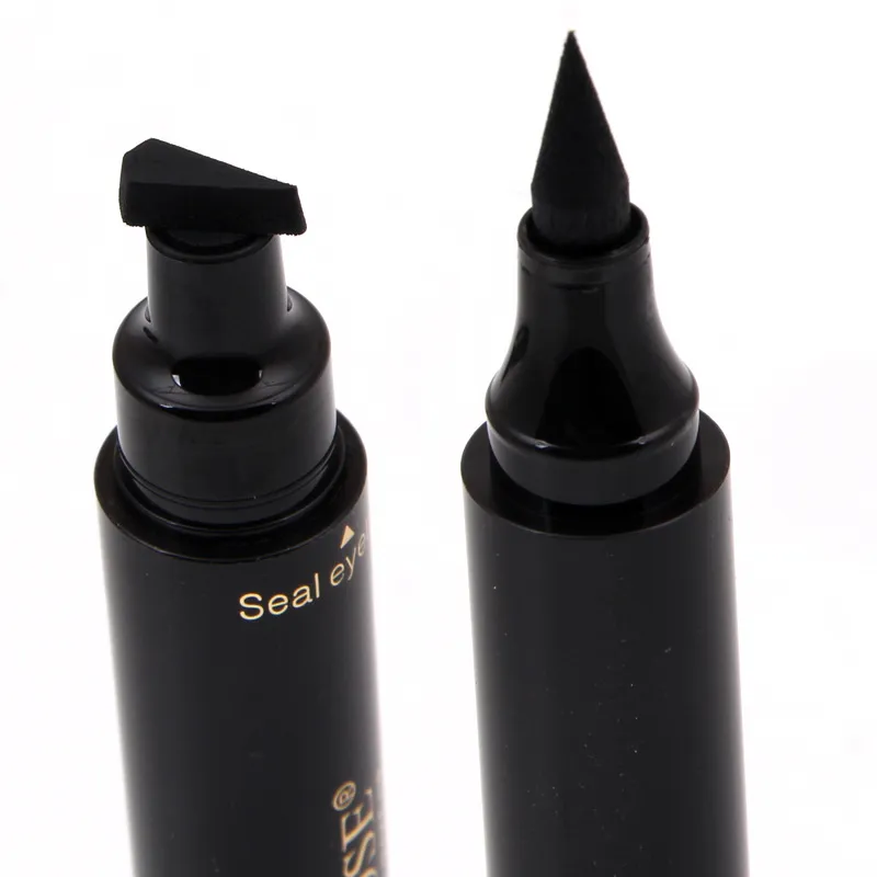 Miss Rose marca maquillaje lápiz delineador líquido de secado rápido a prueba de agua delineador de ojos de color negro con sello de belleza lápiz de ojos