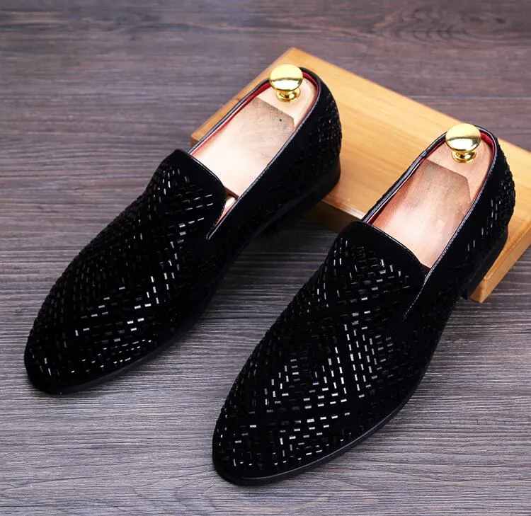 Mens velvet slip on loafers store
