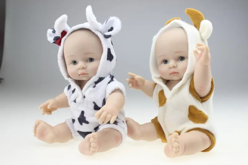 8 inches Collectible Twins Reborn Baby Doll Full Silicone Vinyl Babies Dolls som ser riktigt barn födelsedagsresa