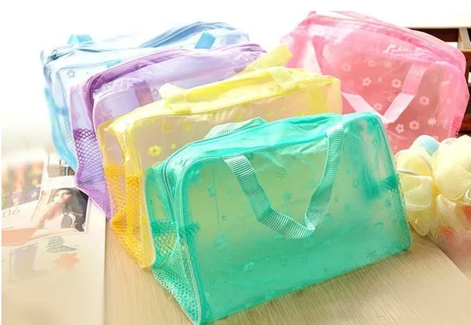 10 pcs cadeau de voyagePVC Transpant étanche sac cosmétique lavage sacs de bain poch maquillage stockage organisateur poche cadeau pour femmes filles