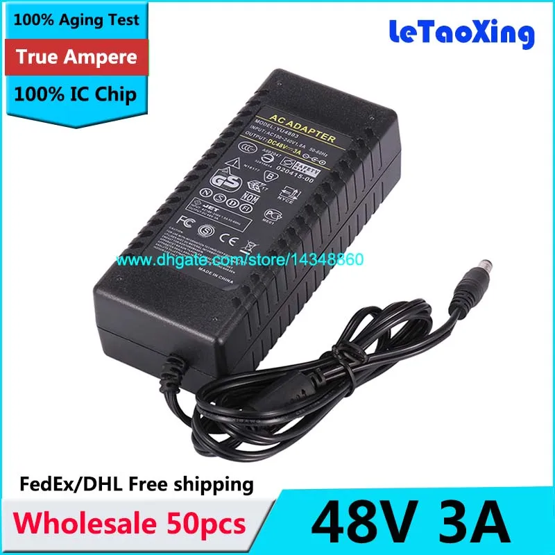 DHgate.com:48V 3A Power Supply Adapter - 144W AC to DC Transformer for ...