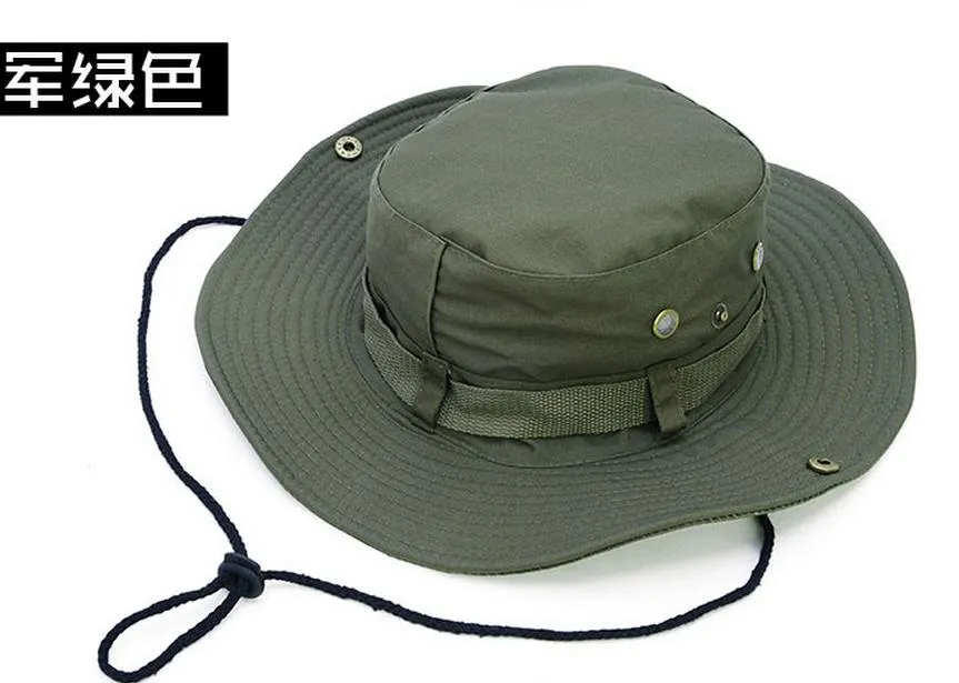 Canvas Camouflage Wide-Brimmed Hat Outdoor Fisherman Bucket Kepsar Camo Wide Brim Sun Fiske Cap Camping Jakt CS Tactical Gear Xmas Present