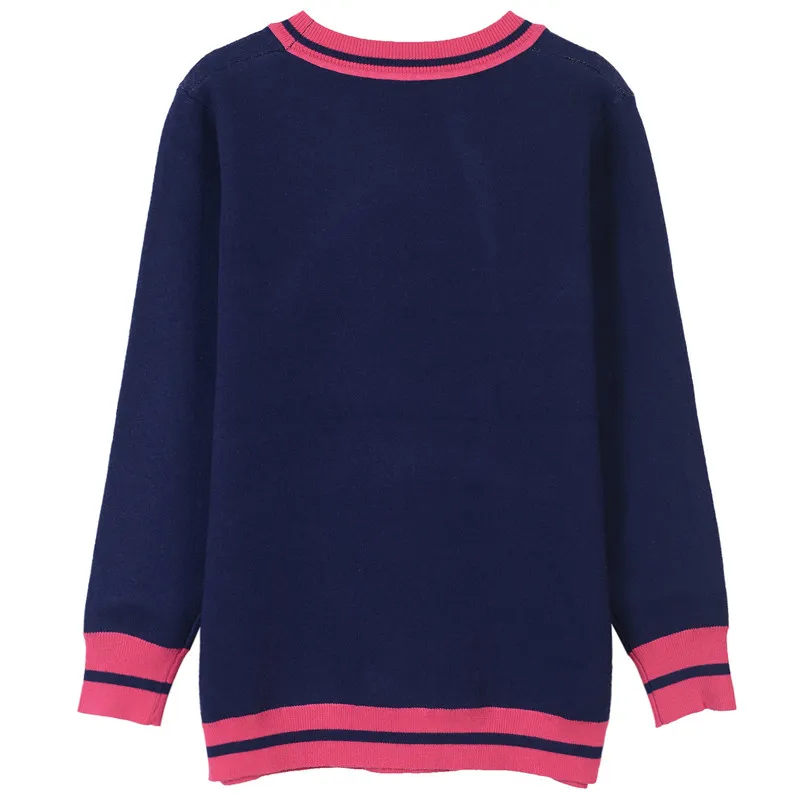 2018 Royal Blue Spacewomen Letter Print Pullover Women Brand Same Style Knitting Women`s Sweaters Runway Style Sweaters 110108