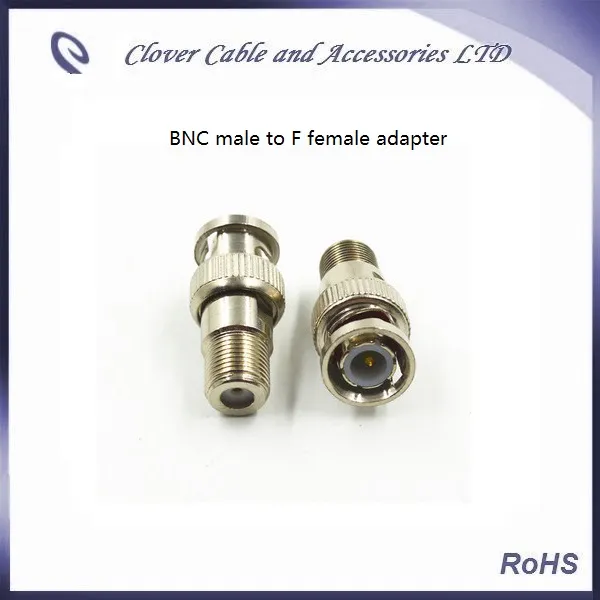 Goede kwaliteit en gratis verzending 50 stks / partij BNC Male naar F vrouwelijke CATV-connector BNC-adapter