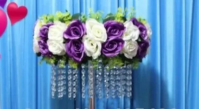 supporto da tavolo vaso di fiori centrotavola matrimonio in acrilico a nastro / 60 cm di altezza
