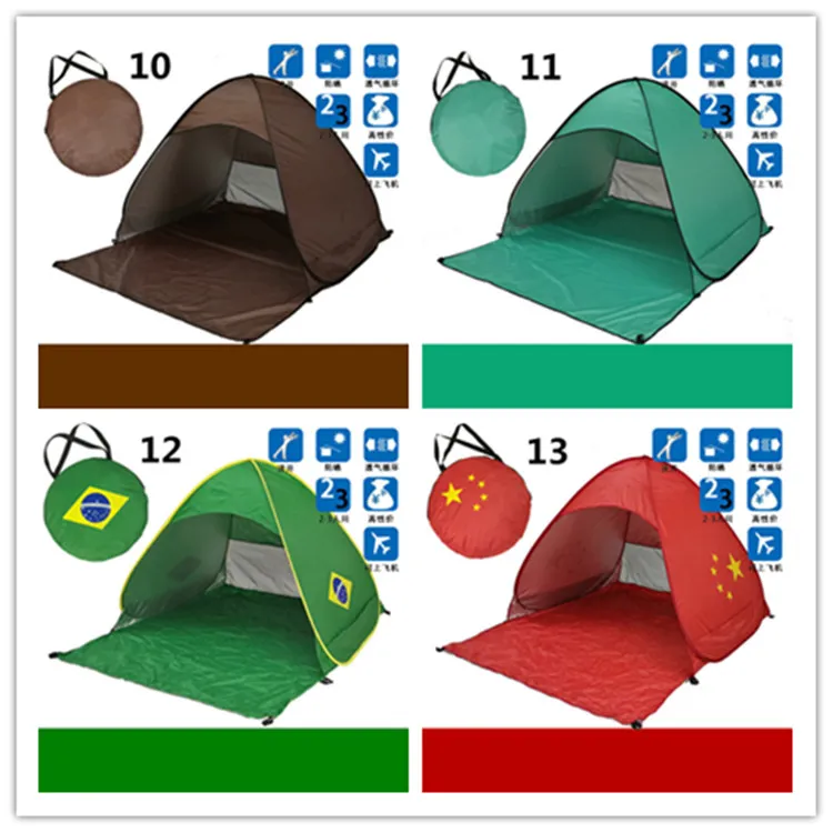 2016シンプルなテント13スタイルの屋外テントのキャンプシェルター2-3人のためのキャンプシェルター紫外線保護テント斜めのブレースタイプ10個のPCS DHL速い船積み