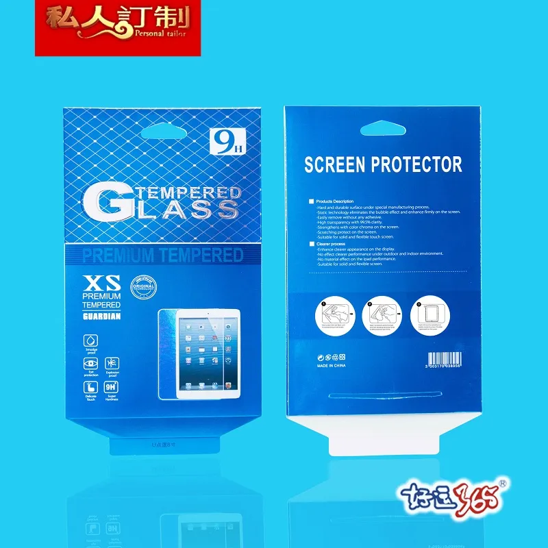 Partihandel Universal Högkvalitativ detaljhandel 9h Härdad Glas Protector Förpackning Box för iPad Mini / iPad 2 3 4 8 inches / 10 inches
