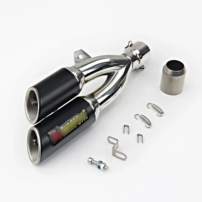 38-51 mm Universal Motorcycle Rura Wydechowa Double-Outlet Wydech Rura Slip On Dirt Street Bike Motocykl