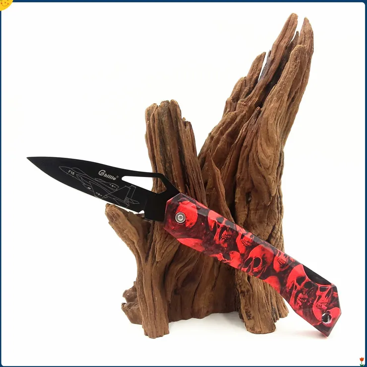 Estilos de mezcla de calidad superior Cuchillos de hoja plegable de bolsillo Ghillie Cuchillo de fruta Mango de ABS EDC Mini bolsillos Carpeta de supervivencia Cuchillos cuchillos